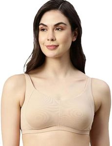 Enamor Non-Wired Fixed Strap Padded Womens Every Day Bra (Brown, 36D)