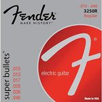 Fender Super Bullet® Strings for Electric Guitar, Nickel Plated Steel, Bullet End, 3250R Gauges .010-.046, (6)