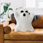 KoMico 12 Inch Halloween Ghost Pillow, Decorative Spooky Ghost Cushion Throw for Sofa Bed Couch Home Decor, Cute Boo Pillow for Living Room Decor(11.81 x 7.87 Inch)