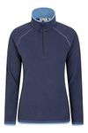 Mountain Warehouse Montana Womens Microfleece - Breathable Ladies Sweater, Quick Drying Pullover, Warm Fleece Jacket, Half Zip - For Autumn Winter, Travelling, Outdoors Navy Women's Size 12