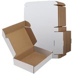 RLAVBL 9x6x2 Shipping Boxes Set of 50, White Corrugated Cardboard Box for Packing, Mailing, Business