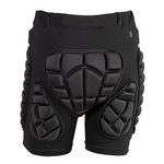 TTIO Padded Shorts-3D Hip Butt Pad-EVA Protective Gear Soft Breathable Lightweight Sportswear (Small) Black