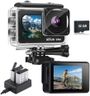 Nvgfelis Action Camera FHD 1080P 16MP with 32GB Memory Card - 131FT/40M Waterproof Dual Screen Sports Camera,2X Batteries & Multifunctional Accessories Kit for Helmet, Bicycle