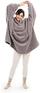 HOMELEVEL Sweat à Capuche XL - Plaid avec Manches Capuche et Poche en Polaire - Pull Poncho Femme Homme Hiver canapé TV Bureau Maison