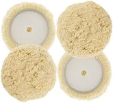 TCP Global 6" 100% Wool Hook & Loop Grip Buffing Pad for Compound Cutting & Polishing (Pack of 2)