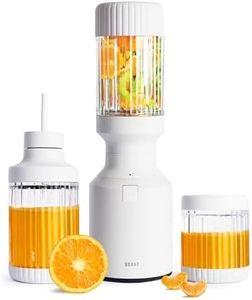 The Beast Mini Blender Plus | Mini Countertop Kitchen Blender | Blend Smoothies and Shakes, Dressings, Sauces, Dips | Extra Vessels, Straw Cap and Straws Included | 600W (Cloud White)