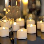 Homemory 24 Pack LED Battery Operated Tea Light, Flameless Candles Flickering Bright, Long Last for Halloween, Wedding, Birthday, Home Decor