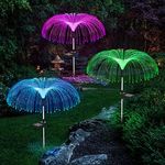 Vosaro Solar Flower Lights Outdoor Garden Decorations Waterproof, 7 Color Changing Decorative Solar Stake Light for Yard Pathway Patio Lawn Party Wedding Decor, 3 PCS