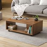 Wakefit Coffee Table | 1 Year Warranty | Center Table, Tea Table, Center Table for Living Room, Coffee Table for Living Room, Diwali Gifts, Engineered Wood (Leonis - Columbian Walnut)