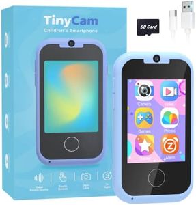 Eltrynic Kids Smart Toy Phone Girls Toy, Toddler Touchscreen Game Phone for 3 4 5 6 7 Year Old Girl Boy, Christmas Birthday Gifts for Children Age 3-7, MP3 Music Player with Dual Camera (Blue)