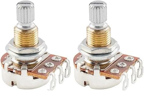 Musiclily Pro B25K Brass Thread Mini Metric Coarse 18-Spline Split Shaft Pots Linear Taper Potentiometers for Electric Guitar Bass (Set of 2)