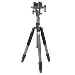 Carbon Fiber Tripod with Rifle Saddle Mount, Clamping Tripod Rest 360° Horizontal Rotation & 90° Tilt, Lightweight Shooting Tripod Rest Adjustable Legs for Shooting, Hunting & Outdoors