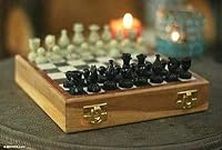 10" inch Chess Board with Wooden Ba