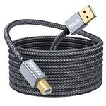 FEDUS 3 Meter USB Printer Cable, Nylon Braided Gold Plated USB A to Male To USB B 2.0 Cable Cord Compatible with Printers, Scanner For Brother Dell, HP, Epson, Canon, Lexmark, Xerox, Samsung, Epson