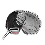 Wilson 2024 A2000 1620 12.5” Fastpitch First Base Mitt - Left Hand Throw, Black/Grey/Red