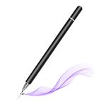 HUMBLE Universal Light Weight Stylus Pen for Smartphone/Tablet/iPad/iPhone/Android & All Touch Screen Devices with Fine Point Disc Tip & Magnetic Cap | Precise Tip for Drawing and Writing - Black