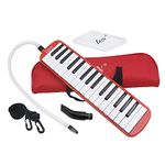 Btuty Melodica 32 Keys Melodica Instrument Piano Musical Instrument for Beginner Gift with Carrying Bag Melodia Musical Instrument (red)