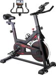 LIFERUN Exercise Bike,Indoor Cycling Fitness Bicycle with LCD Display,Adjustable Resistance Exercise Bike with 10KG Flywheel,Super Quiet Stationary Cycle Bike Use for Home Gym,150KG Weight Capacity