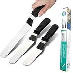 5 Henry's Smart Baking | 3 pcs Angled Stainless Steel Icing Spatula | Cake Decorating Palette Knives Set | Perfect Palette Knife for Baking or Frosting