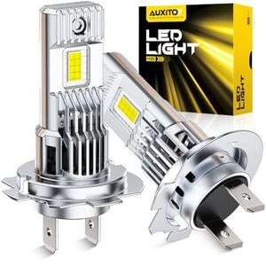 AUXITO Upgraded H7 LED Bulbs, 900% Super Bright, Wireless H7LL Lights, with Fan, 6500K Cool White, 1:1 Mini Halogen Size, Long Lifespan, 2PCS