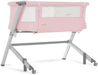 Dream On Me Skylar Bassinet and Bedside Sleeper, Adjustable Heights, Breathable Mesh Sides, Plush Mattress Pad, Wheels with Safety Locks & Tool-Free Assembly, Compact Fold & Travel Bag - Pink