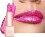 Oulac Pink Shimmer Lipstick for Women, Infinity High Shine Finish, Hydrating Lip Color Infused with Damask Rose Oil for All-Day Comfort, Gluten-Free Vegan Beauty, D02 Sparkle Sensation