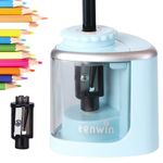 Tihoo tenwin Pencil Sharpener, Electric Pencil Sharpener with Durable Blade to Fast Sharpen, Battery Operated Automatic Sharpener for No.2/Colored Pencils(6-8mm), School/Classroom/Office/Home, Blue