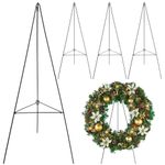 Soaoo 2 Pack Christmas Wreath Stand Christmas Wreath Holder Metal Easel for Cemetery Grave Flower Holder Gravestone Wreath Stand for Grave Marker Gravestone Flowers Decorations