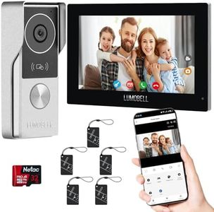 LUMOBELL 2-Wired Doorbell Camera with Monitor, Video Doorbell Intercom System with 1080P 7-inch Touch Screen, Night Vision, 130° Wide Angle, Tuya App Remote Unlock, Waterproof, No Monthly Fees