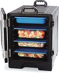 Carlisle FoodService Products Cateraide Insulated Front Loading Food Pan Carrier with Handles for Catering, Events, and Restaurants, Polyethylene, 5 Full Pans, Black