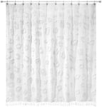 Nicole Miller - Shower Curtain, Woven Curtian with Tassel Trim, Dorm Room Essentials, Animal Printed Bath Decor (Celina Cream, 72")