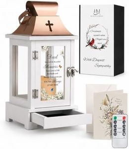 HugMemories Memorial Gifts for Loss of Dad, Memorial Lantern with Drawer for Keepsakes, Loss of Father Sympathy Gift, Bereavement Gifts in Memory of Dad