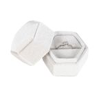 Luxury Proposal Ring Box Generic Engagement Earring Ring Box, Small Single Plush Ring Box Presentation Jewellery Gift Boxes Earring Storage Case Organizer for Wedding Ceremony Valentines Day (White)