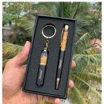 Cross Art Personalized Pen & Keychain Gifts with Name Engraving | Pen for Gifting | Gift Set for Men & Women, Corporate Gift Set, Customized Birthday Gift for Husband/Boyfriend/Brother/Wife