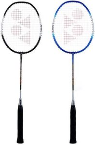 YONEX ZR 100 Light Aluminium Badminton Racquet with Full Cover (Black & Blue, Made in India) Set of 2