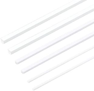 OLYCRAFT 60pcs ABS Plastic Square Solid Bar Rods 1/2/3mm White ABS Plastic Square Tube Solid Square Tube Styrene Rod for DIY Sand Table Architectural Model Making