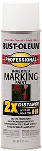 Rust-Oleum 266593 Professional 2X Distance Inverted Marking Spray Paint, 15 oz, White