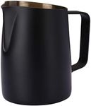 Dianoo Espresso Steaming Pitcher, Espresso Milk Frothing Pitcher Stainless Steel, Coffee Latte Art Cup 14.2 OZ (420ml) Black