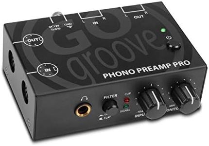 GOgroove Phono Preamp Pro Preamplifier with RCA Input/Output, DIN Connection, RIAA Equalization, 12V DC Adapter - Compatible with Vinyl Record Players, Turntables, Stereos, DJ Mixers