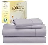 California Design Den 100% Cotton Sheets - Softest 4-Pc Queen Sheet Set,Cooling Sheets for Queen Size Bed,Deep Pockets,400 Thread Count Sateen,Bedding Sheets & Pillowcases,Queen Sheets(Lavender Gray)