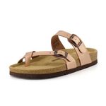 Cushionaire Luna Cork footbed Sandal with +Comfort, Gold (Rose), 6 Wide Women's