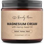 Remedy Mama Magnesium Cream for Sleep, Calm & Relaxation with Hemp Seed Oil & Vitamin E - Magnesium Oil for Feet Substitute - Topical Magnesium Lotion for Relief - Unscented - 120 ml - Made in Canada