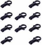 Hewnda 10 Sets of Alloy Umbrella Rope Buckle, Adjustable D Buckle Umbrella Rope Bracelet Buckle Survival U Shape （Black）