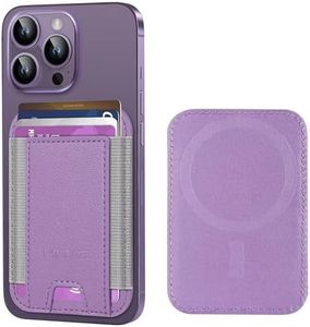 HiWe for MagSafe Wallet, Strongest Magnetic Wallet for iPhone 16/15/14/13/12 Series, 7 Cards Holder, Magnetic Phone Wallet, Leather Minimalist Slim RFID Wallet, 1 Slot, Taro Purple