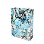 Arrow Paper Products Art Rose Flower Printed Paper Gift Bags for Return Gifts | Weddings | Birthday | Holiday Gifting & Presents (Size: 28x20x7.5 cm | Pack of 10)