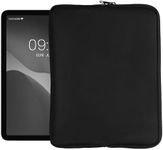 kwmobile Universal Fabric Tablet Sleeve - Soft Fabric with Zippered Closure - Full Practical Protection for Your Tablet - Black