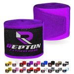 Boxing Hand Wraps for Men- Cotton Hand Gloves with Hook & Loop Strap & Thumb Loop -Elasticated Bandages Wrist Support tape -Great for MMA, Muay Thai, Kickboxing- Unisex Adult Pair (Purple)