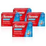 Rennie Antacids, Peppermint Flavour Heartburn Relief and Indigestion Tablets, Fast and Effective Relief for Acid Reflux, 4 Packs of 96 (384 total)