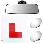 ADDLIVE L Plates Magnetic, 2PCS Fully Magnetic Car L Plates, Learner Plates + Blind Spot Mirrors for Cars + Rear View Mirror for Driving Test & Lessons for Learner Drivers, Adjustable and Universal