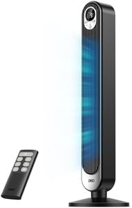 DREO Tower Fan for Bedroom, 28 ft/s, 20dB Quiet Oscillating Bladeless Fan with Remote, 9 Speeds, 4 Modes, 12H Timer, LED Display, Standing Floor Fan Powerful for Indoor Home Office Room, 42 Inch